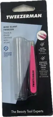 Tweezerman Mini Slant Tweezer w/ Case (Neon Pink) 1248-FPR