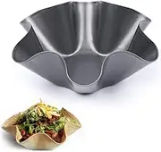 4PCS Tortilla Bowl Molds, Nonstick Tortilla Pan Set Thicken Carbon Steel Taco Salad Bowl Makers Baking Molds for Kitchen, Black