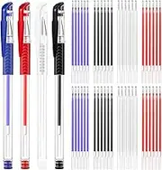 Outus 8 Pieces Heat Erase Pens Fabric Marking Heat Erasable Pens with 56 Pieces Refills for Quilting, Sewing, DIY Dressmaking
