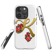 For iPhone 15 Pro Case, Shielding Cover, Letter K