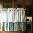 Cafe Curtains Plaid Rod Pocket Short Curtain for Bathroom Living Room Window