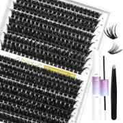 LANKIZ Eyelash Extension Kit, 60D 80D Mix Tray Lash Extension Kit, 312Pcs Lashe