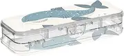 Yoogain Cartoon Shark Blue Plastic Pencil Box Clear Double Deck Pens Case Hard Boxes For Stationery Supplies With Snap-Tight Lid