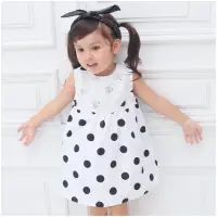 在飛比找momo購物網優惠-【baby童衣】嬰兒套裝 黑色點點背心裙配短褲套裝 6106