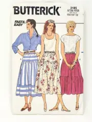 Vintage Butterick Pattern 3185 Boho Flounced Skirts Sizes 14 16 18 Has Been Cut