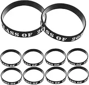 iplusmile 10pcs Graduation Wristbands Graduation Themed Wristbands Small Grad Celebrating Bracelets Affirmation Bracelets Decoration Classmate Favor Students Congratulations Black