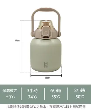 【mini】提把彈蓋大吸管保溫瓶(可吸珍珠)800ml HP1-800
