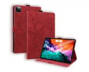 For iPad Pro 12.9 Inch (2021/2020 Release) Case, Premium PU Leather Cover with Pen Holder - Red Butterfly