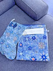 NWT S/2 Blue Beaded Bejeweled Stocking 14x72” Table Runner Artisan De Luxe 22"