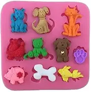 DUBENS Forest Animals Fondant Moulds Zoo Animal Silicone Mould for Chocolate Candy Gum Paste Polymer Clay Resin Sugar Craft Cake Decorating Squirrel Rabbit Deer Hedgehog Mushroom