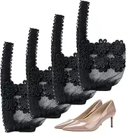 [Roczential] Lace High-Heeled Shoes Strap,Elastic High Heels Shoe Straps, Anti-Loose Anti Slip Detachable Lace Strap Belt