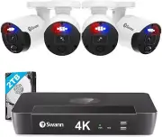 Swann 4K UHD Home Security Camera System, 8 Channel NVR with 2TB, 4 Indoor