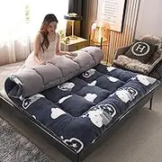 Japanese Mattress,Extra Thick Fluffy Floor Futon,Queen/King Size Futon,Foldable Guest Bed,Soft Sofa Mattress,Roll Up Sleeping Mat,Portable Travel Camping(C,Queen(60"x80"))