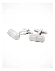 [Cudworth] Rhodium and Brushed Rhodium Secret Stash Cufflinks in Silver
