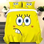 v992 Bed Sheets SpongeBob SquarePants Polyester Duvet Cover Set for Children, King Size Bedding, Comforter Sets, % Polyester 3-Piece Bedding Set (1 Du
