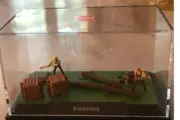 Busch 7630 HO Loggers Chopping Trees w/Ax and Wood Stacks