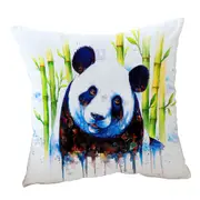Animal Art Painting Bamboo Panda Cushion Cover