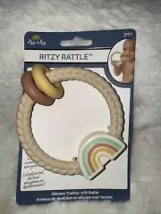 Itzy Ritzy Baby Teething Toy Silicone Teether Rattle & Two Rings - BRAND NEW