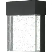 Sunlite 7 in. Black Outdoor Hardwired Dimmable Wall Sconce with Integrated LED