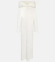 [Khaite] Khaite Cyra knitted cotton-blend maxi dress AU 16 white