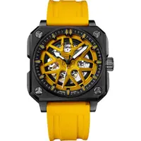 在飛比找ETMall東森購物網優惠-ROMAGO 極速鏤空自動腕錶-黃色/46.5mm RM10