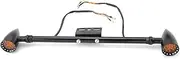 Turn Signal Indicator Universal Motorcycle Spotlight LED Fog Light Passing Turn Signal Mounting Bracket Bar (Color : Black, Size : A)