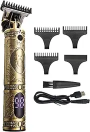Men Hair Clippers with Display Cordl Barber Clipper Hair Cutting Kit Beard Trimmer Haircut Grooming Set T-B Trimmer USB Electric Beard Trimmer