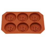 3PCS 6 Grids Bitcoin Design Silicone Ice Cube Tray DIY Ice Mold Chocolate Cookies Biscuit Baking Mold Ice Cube Maker for Kitchen Whiskey Cocktail