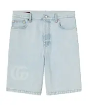 Lasered denim shorts 33,30,31 light blue