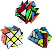 Speed Cube Set 3 Pack Magic Speed Puzzle Bundle 3X3X3 YJ Windmill Yongjun Axis