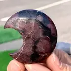 64G Natural Fireworks Red Garnet sphere Quartz Crystal moon-shaped healing