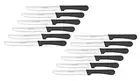 Black Handle Stainless Steel Steak Knives, Set of 12