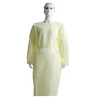 在飛比找樂天市場購物網優惠-100件一標不織布防水pe淋膜黃色整件超過90克防護衣隔離衣