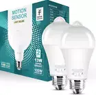 Motion Sensor Light Bulbs, Dusk to Dawn, 13W 100W Equivalent, Movement Activated