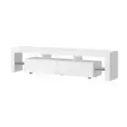 TV Cabinet Entertainment Unit Stand RGB LED Gloss Furniture 200cm White