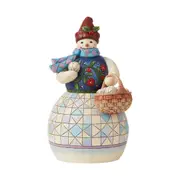 Jim Shore Heartwood Creek Christmas Snowman With Basket of Snowballs