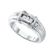 1/5 Ct. Men's Diamond Wedding Band Ring in 14K White Gold