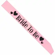 Baby Pink Bride To Be Sash Sashes Hens Night Party Wedding Bridal Bridesmaid Baby Pink AU