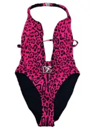 DOLCE & GABBANA Pink Black Leopard Bikini Swimwear Beachwear Swimsuit 3IT UK10 M