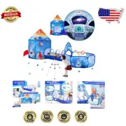 3pc Kids Play Tent Set: Rocket Ship Tent, Tunnel & Ball Pit for Fun Exploration