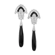 Black Onyx Briolette Drop Earrings 925 Sterling Silver Art Deco Handmade Jewelry