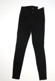 American Eagle Next Level Ripped High V-Rise Jegging Stretch Black Womens 2