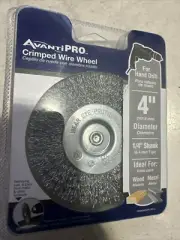 4 In. Crimped Wire Wheel Brush, Drill Attachment Accessory