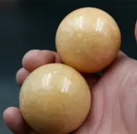 在飛比找樂天市場購物網優惠-新款天然玉石米黃玉手把件黃龍玉手球玉石健身球