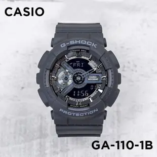 CASIO 卡西歐 GA-110-1B GA110 手錶 55mm G-Shock 黑色 指針 液晶螢幕 消光灰 防水