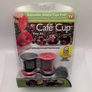 Cafe Cup Reusable K Cup Coffee Filter Keurig Pods As Seen on TV Pack of 4 NEW