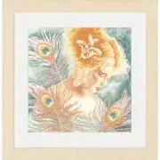 Lanarte 0148264 Young Woman With Feathers Of Peacock Counted Linen