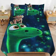 v6738 Bed Sheets Bedding The Good Dinosaur Cartoon Bedding Sets Ultra Soft Skin-Friendly Duvet Cover 3 Piece, Cute Comforter Cover Bed Set for Boys G