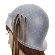 Hair Coloring Highlighting Cap Silicone Salon Hair Dyeing Cap Hairdressing Styling Tool Transparent White