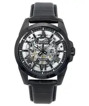 Bulova Classic Sutton Leather Strap Silver Skeleton Dial 98A304 100M Mens Watch